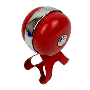 Vintage Retro Dulton Timer Red Enamel Chrome Metal Kitchen Double Sided WORKS - Picture 1 of 10