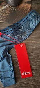Damen Slip Reizwäsche S.OLIVER dunkelblau graublau Sexy NEU Gr. XS 36 36 Spitze - Bild 1 von 8