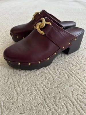 Zueco mujer aerosoles de cuero borgoña talla 10 Foto 1 de 4