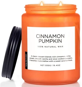 Zimt Kürbis Herbst Duftkerzen, 19,4oz Soja Natürliche Kerzen 110 Stunden L... - Bild 1 von 8