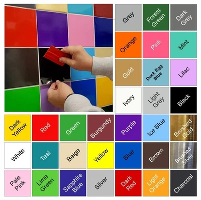 Tile Stickers. Kitchen Bathroom 150mm x 150mm / 6 Inch Waterproof Gloss or Matt - Image 1 of 4