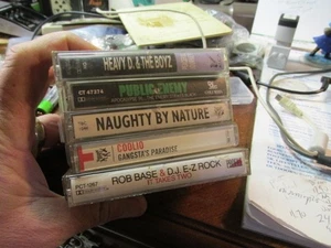 TESTED, Vintage Rap CASSETTE TAPE LOT PUBLIC ENEMY HEAVY D ROB BASE COOLIO NAUGH - Picture 1 of 3