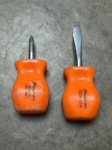Snap On Orange Handle Stubby Screwdriver Set - Picture 1 of 4