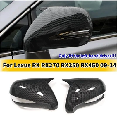 Tapa de cubierta de espejo retrovisor lateral de fibra de carbono ABS para Lexus RX RX270 RX350 RX450 2009-2014 Foto 1 de 4