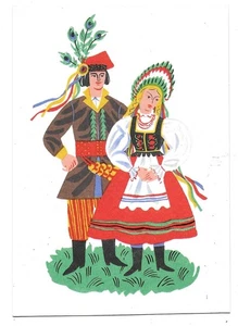 QSL Radio Poland 1957 Polskie Warsaw Warszawa Folk Costumes Krakow 6135 kcs DX - Picture 1 of 1