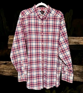 Ariat Pro Series Shirt Mens Size XL Red Blue Plaid Button Down Long Sleeve - Picture 1 of 8