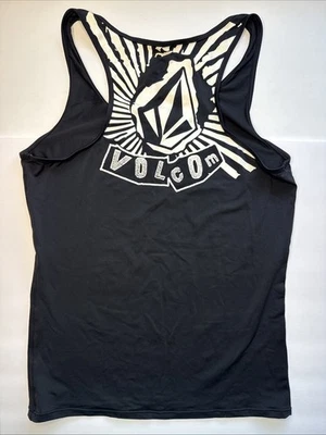 Camiseta sin mangas Volcom Corp nueva sin etiquetas negra blanca talla pequeña espalda deportiva elástica atlética Foto 1 de 4