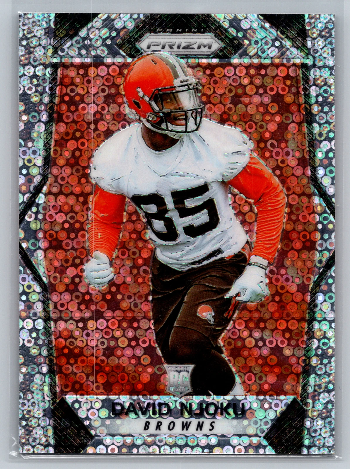 2017 Panini Prizm #201 David Njoku Prizm Disco Rookie