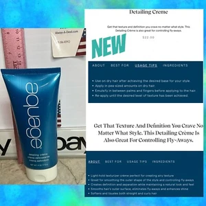Aquage Detailing Creme 4 Oz. Textur & Definition Kontrolle Wegfliegen Haarglätter - Bild 1 von 8