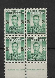 S.RHODESIEN, KGV1 1937 AUSGABE, 8d SG 45, POSTFRISCH AUFDRUCKBLOCK 4 - Bild 1 von 1
