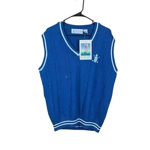 Van Heusen Vest Mens Size Large Blue Golf Players Vintage - Picture 1 of 4