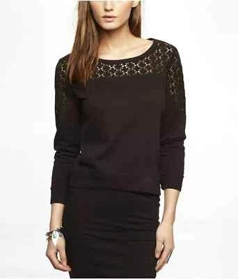 Nueva sudadera Express para mujer con ribete de ganchillo talla pequeña Foto 1 de 2