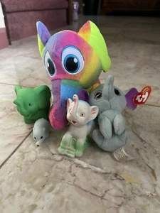 Lote de 5 Juguetes de Peluche Elefante Peluche y Cuadros Buen Estado - Imagen 1 de 2