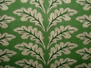 10 Metres Morris Leaf Forest Green Cotton Curtain Upholstery Roman Blind Fabric - Picture 1 of 12