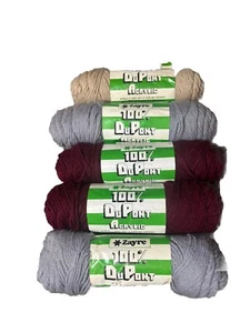 Vintage Zayre Acrylic Yarn Lot Of 5 Worsted Weight Mixed Colors - Picture 1 of 8