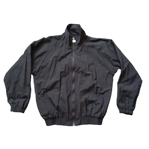 Vintage Logo Athletic Windbreaker Youth Large Black Jacket Logo Embroidery Boys - Picture 1 of 18