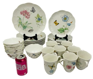 36 Pieces Lenox Butterfly Meadow - Service for 8 with extras -Plates Bowls Mugs - Picture 1 of 7