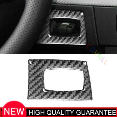 Cubierta de botón de puerta trasera de fibra de carbono de vinilo para BMW M3 E90 2008-2013 Foto 1 de 4