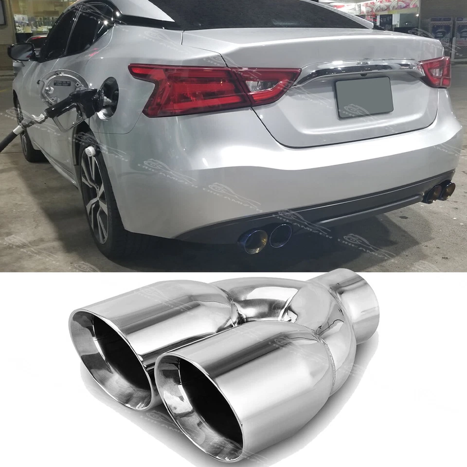 Escape de pared doble punta 2,5" en 3,5"" salida 9,5" para Nissan Máxima 2009-2024 Foto 1 de 4