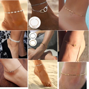 Lo último Mujeres Pulsera Tobillera Cadena Simple Sandalia Descalza Playa Pie Joyería - Imagen 1 de 30