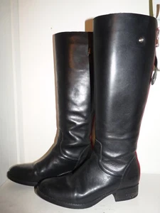 Steve Madden Journal schwarze Leder Reitstiefel Größe 8 Reißverschluss hinten - Bild 1 von 20