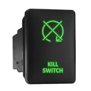 KILL SWITCH - Green Backlit Short Push In Switch  1.28"x 0.87" (Fit: Toyota) - Picture 1 of 6