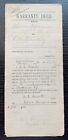 1899 Warranty Deed Boone County Illinois Move Land Posts For $1 Used Fine Cond