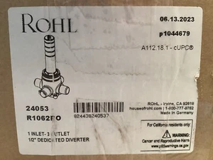Rohl R1062BO 4-Port, 3-Way Dedicated Diverter Rough-In Valve - Picture 1 of 5