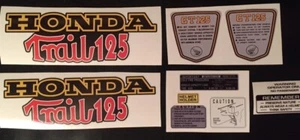 Honda CT70 K3,  K4 Style RED "Trail 125"  Complete Set frame Decals, Icebear Red - Picture 1 of 4