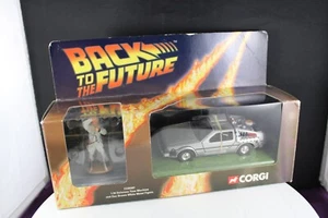 Corgi #CC05501 Delorean Time Machine + Metal Figurine of Doc Brown 1:36s NMIB - Picture 1 of 11