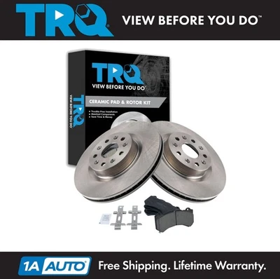 TRQ Front Brake Pad & Rotor Kit Ceramic Fits 2018-2022 Chevrolet Camaro - Image 1 of 4