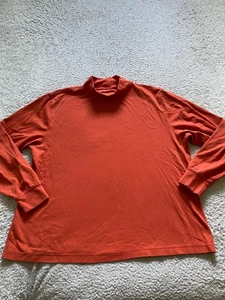 Lands' End Women Long Sleeve Mock Neck T-Shirt Orange Size XL (18-20) - Picture 1 of 7