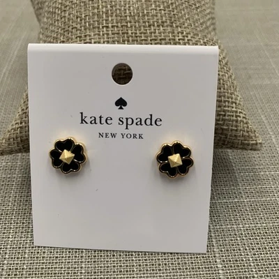 Aretes Kate Spade New York Spades & Studs esmalte negro/dorado nuevos con etiquetas Foto 1 de 4