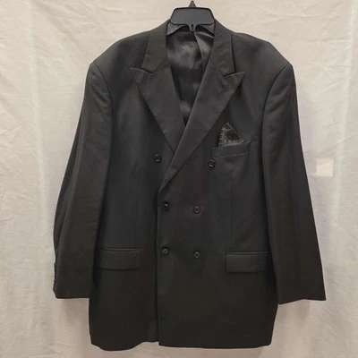 PAUL FREDERICK TRAJE HOMBRE RAYAS DOBLE BOTONADURA GRIS CARBÓN 48R Foto 1 de 4