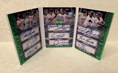 2025 Leaf Bronx Legacy Yankees 9 Auto Book Boggs Raines Strawberry Williams 5/5 - Image 1 of 3