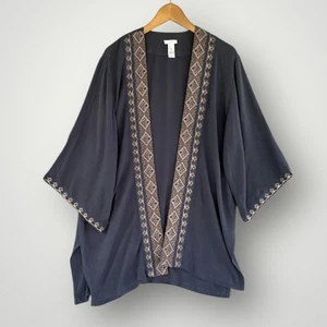 Kimono J.jill Open Top Mujer Talla Única S,M,L,XL Punto Cruzado Bordado - Imagen 1 de 6