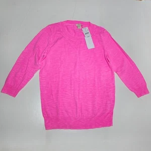 Maglione pullover J Crew donna taglia media rosa fluo girocollo nuovo con etichetta - Foto 1 di 6