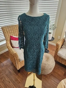 Vestido Vaina Talbots Verde Esmeralda Encaje Crochet Para Mujer Talla 4P Nuevo con Etiquetas - Imagen 1 de 11
