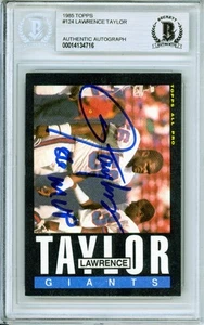 1985 Topps #124 Lawrence Taylor '86 MVP New York Giants BGS Autograph 10 - Picture 1 of 2