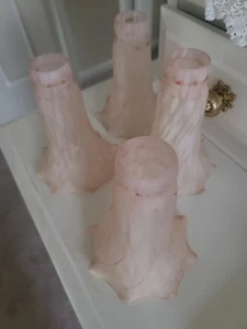 Vintage 4 NUDE LILY GLASS LAMP SHADES - Picture 1 of 3