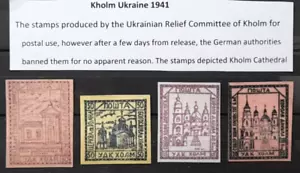 WWII Kholm Ukrainian Regional Stamps - German Occupation** - Picture 1 of 1