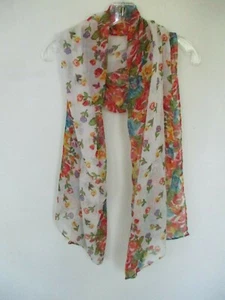 Multi Colored Floral 18.5" x 60" Scarf - Picture 1 of 12