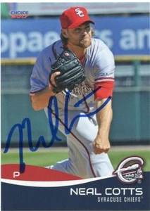 NEAL COTTS signed Syracuse Chiefs /Chicago White 2017 Choice card COA - Picture 1 of 1
