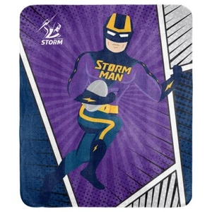 127289 MELBOURNE STORM NRL TEAM MASCOT CORAL FLEECE THROW RUG PICNIC BLANKET - Picture 1 of 1