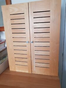 NEXT Rubberwood Two Door Wall Cabinet with Shelf.  Very Good Condition