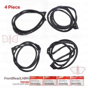4Dr Door Rubber Seal Weatherstrip For Honda Civic FK Hatchback 2017 - 2021 - Picture 1 of 9