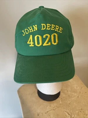Gorra John Deer talla única para adultos 4020 vintage algodón cosida verde Foto 1 de 4