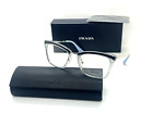 Prada Eyeglasses Frame VPR 15U KI5-101  CLEAR/GRAY 52-19-145 MM ITALY NIB