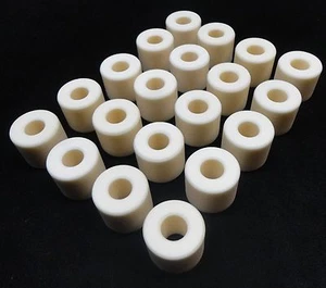 LOT OF SIX 99.5% ALUMINA CERAMIC ROLLER BUSHING 1.17 OD x 0.5 ID x  1 L No.: 269 - Picture 1 of 11