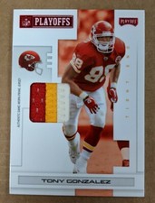 2007 PLAYOFF NFL PLAYOFFS RED MATERIALS PRIME #50 TONY GONZALEZ #'D 10/20